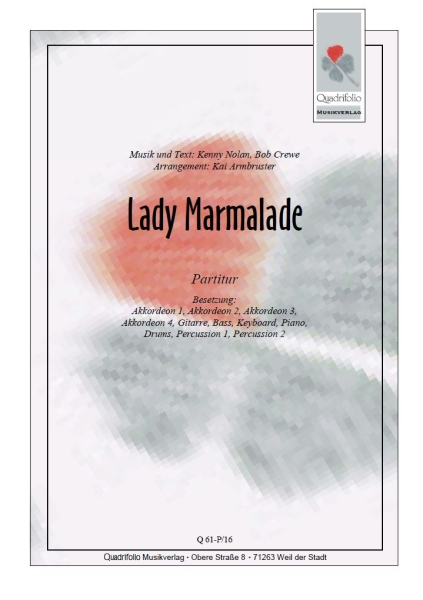 Lady Marmalade - Partitur