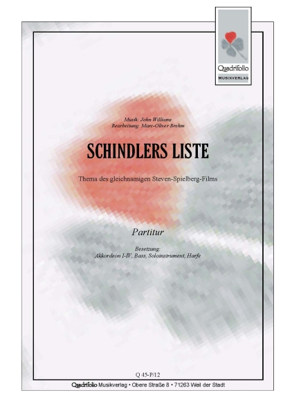 Schindlers Liste - Partitur