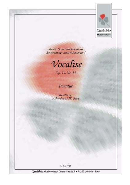 Vocalise Op.34, Nr.14 - Partitur